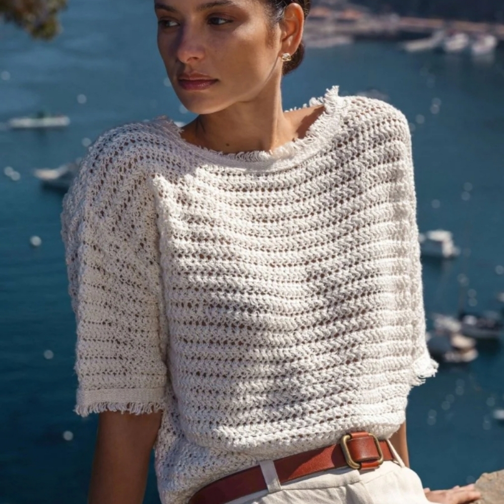 Brochu Walker Simi Fringe Pullover In Natural XS
